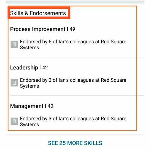 skills and endorsements