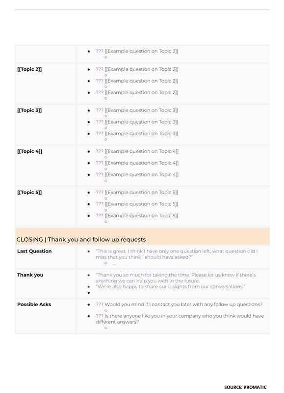 Customer Discovery Process Template