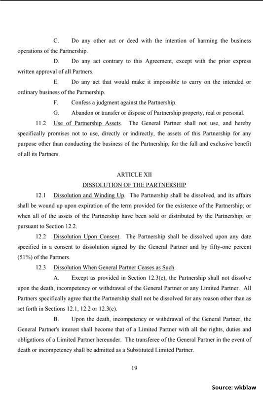 limited partnership agreement incubator hedge fund